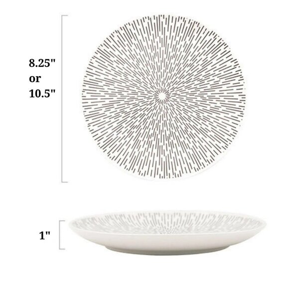 Modern Boho Ceramic Plate Set – 4pcs, Handcrafted Look, 2 Large + 2 Medium - Picture 5 of 10